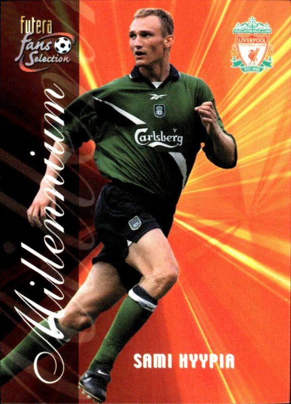 2000 Futera Fans Selection Liverpool Millennium Sami Hyypia #137. 22 CARAT GOLD GILDED EDGES